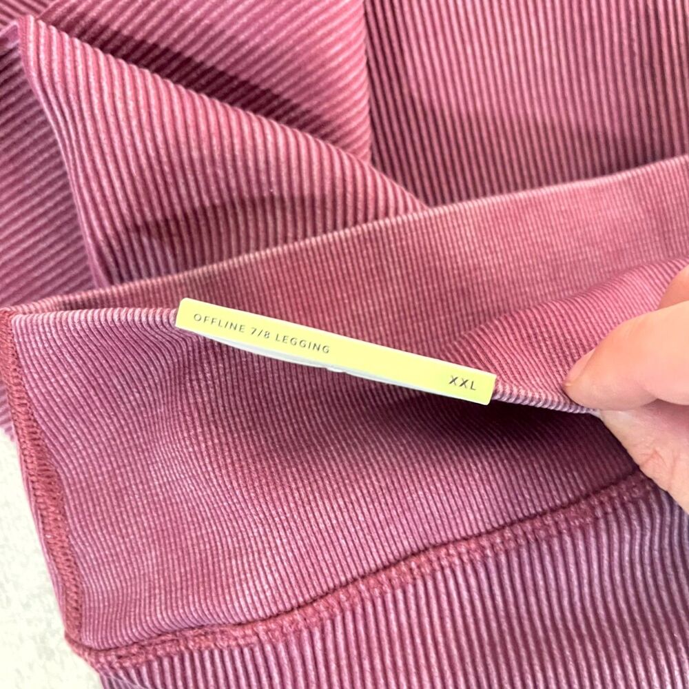 NWT Offline by aerie Ribbed Offline 7/8 Hi-Rise Leggings Dark Red Size XXL - Picture 5 of 13